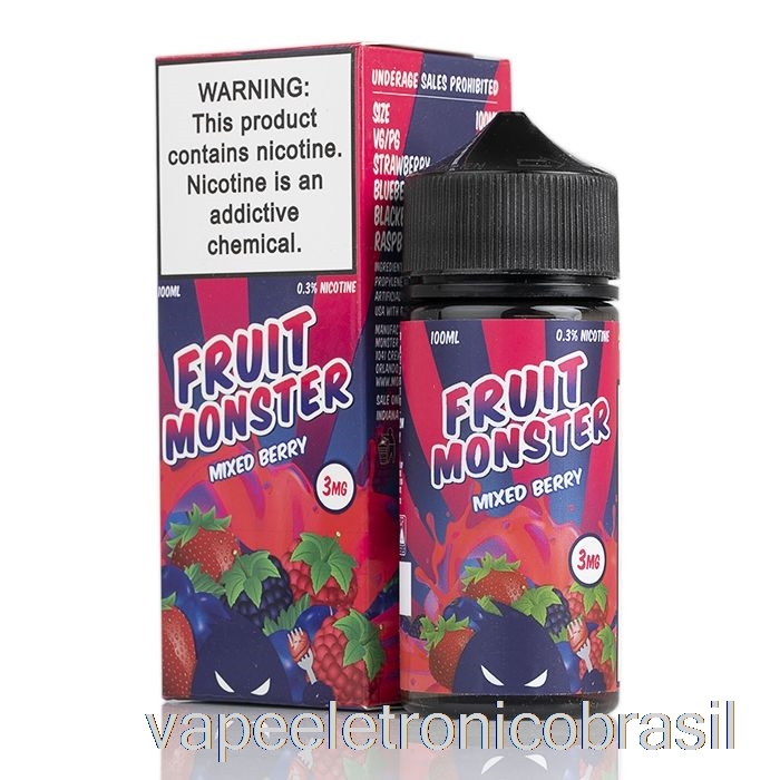 Vape Recarregável De Frutas Mistas - Monstro De Frutas - 100ml 3mg